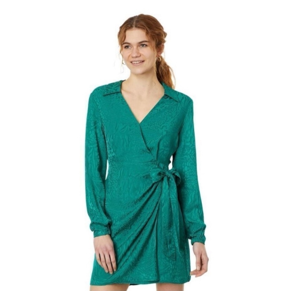 LILLY PULITZER Nicolina Long Sleeve Animal Jacquard Wrap
Evergrn Minidress Sz 12